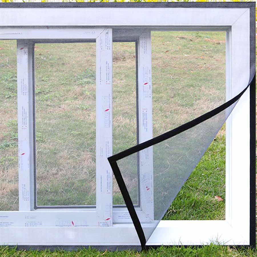 Velcro Window Screen - Black, Standard Mesh (Grey), 1000mm x 1000mm / 39" x 39": image 4