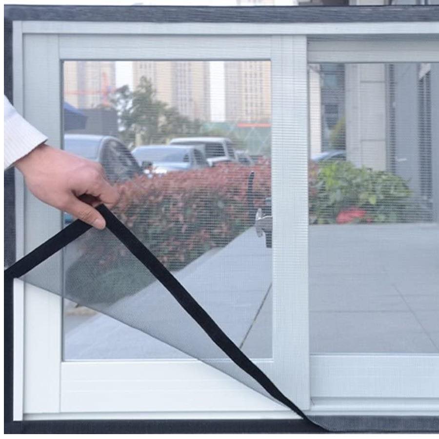 Velcro Window Screen - Black, Standard Mesh (Grey), 1000mm x 1000mm / 39" x 39": image 7